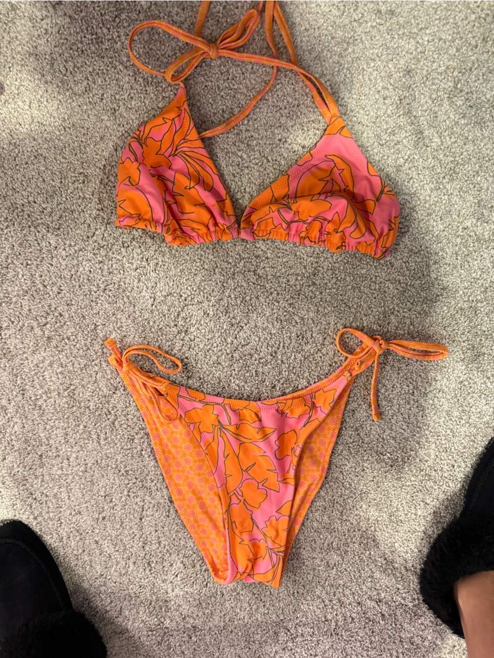 Pink & Orange Floral Bikini Set -